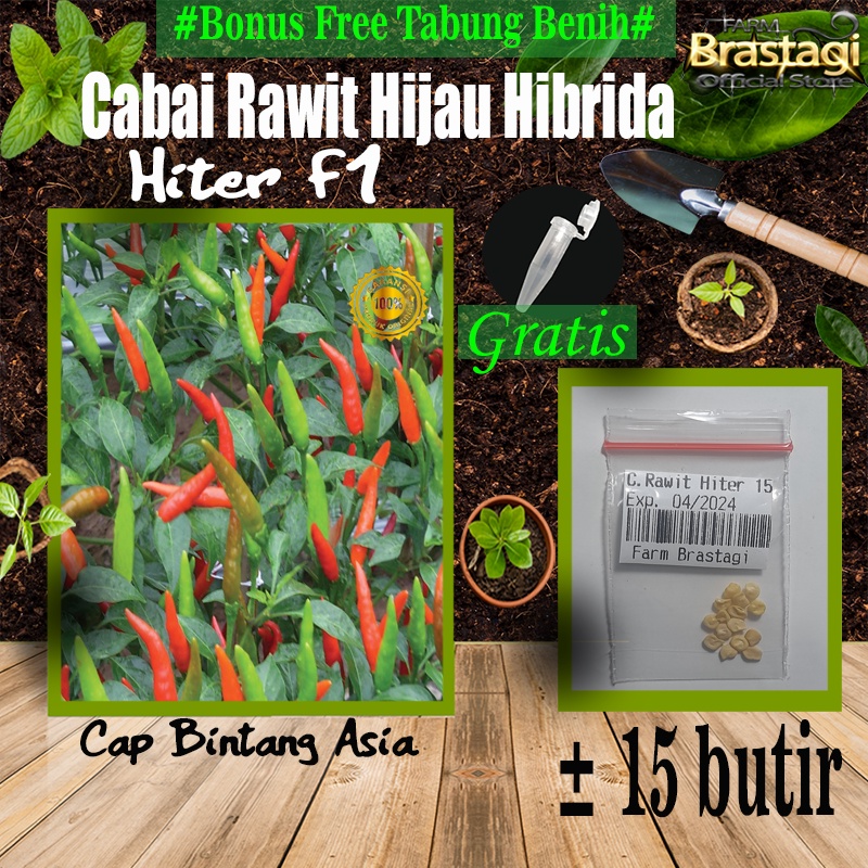 Jual FBTG 15 Bibit Cabe Rawit Hijau Hibrida F1 Hiter Benih Cabai