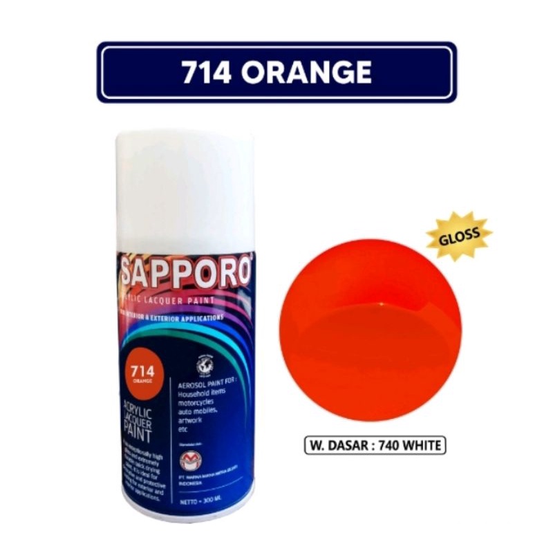 Jual Saporo SAPPORO 714 ORANGE Oren 150ml Atau 300ml Cat Semprot Spray