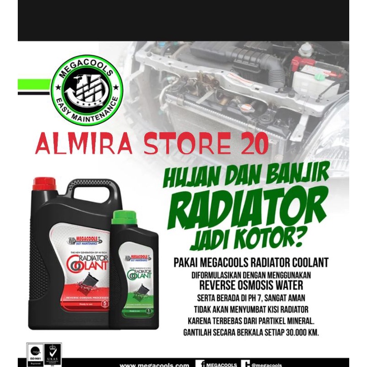 Jual Air Coolant Radiator MEGA COOL 5 LITER Air Pendingin Radiator Air