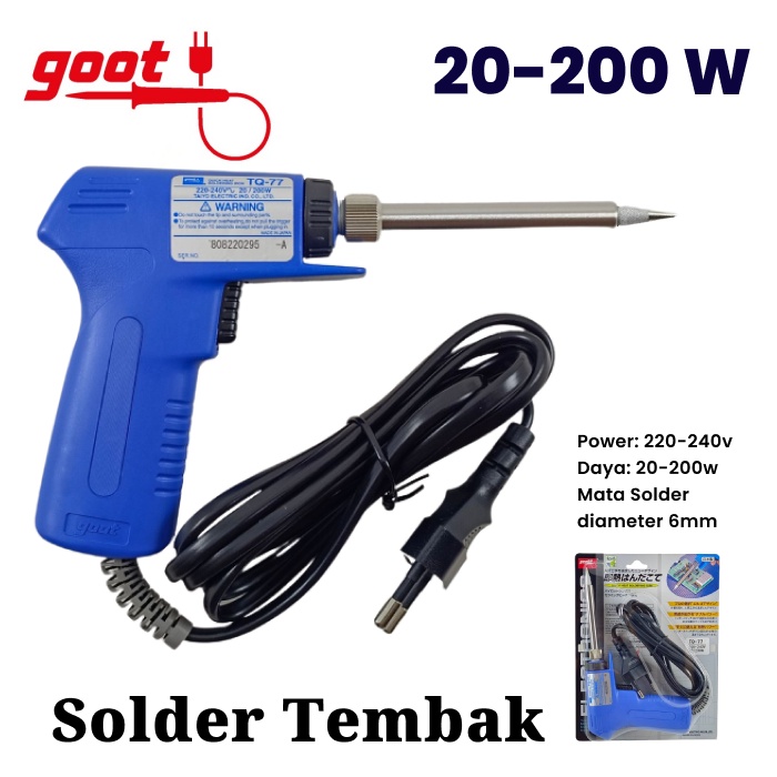 Jual Solder Tembak 20 200 Watt Quick Heat Goot TQ77 20w 200w Original