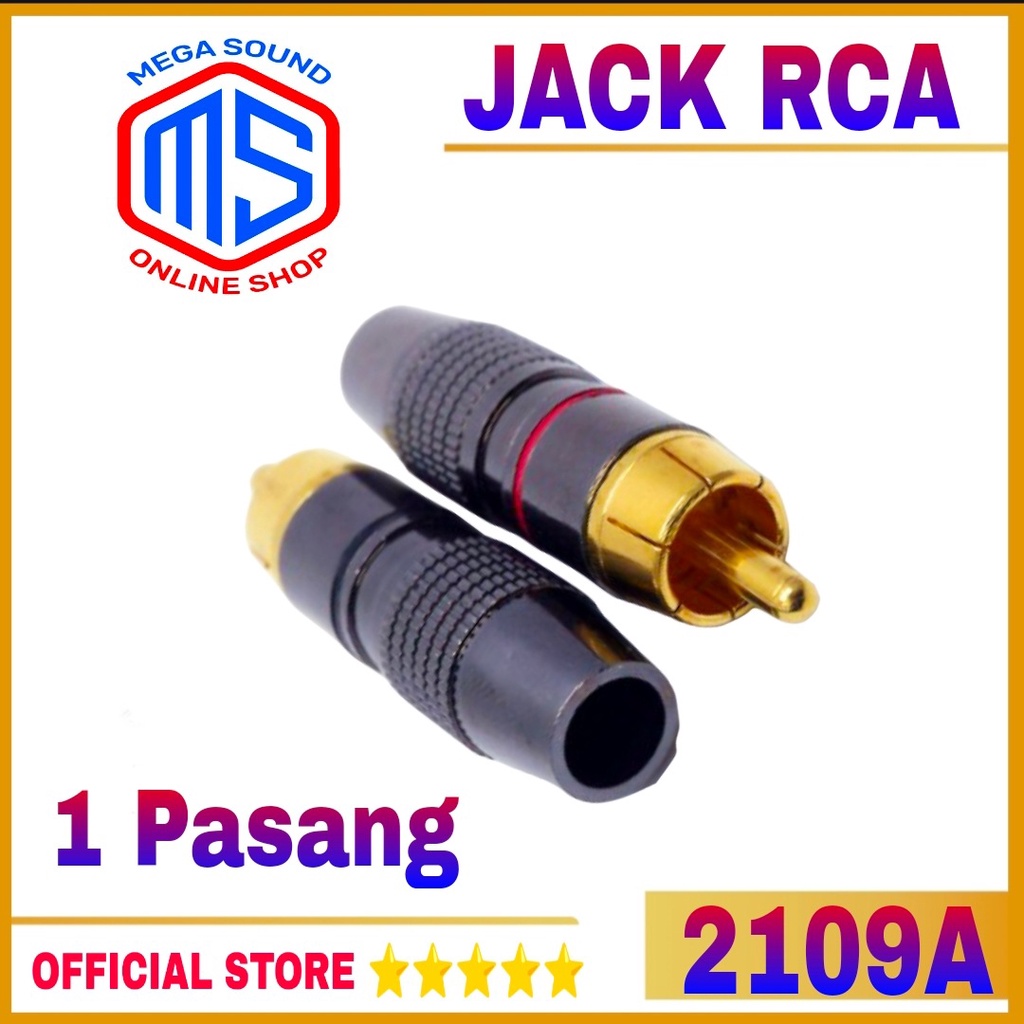 Jual Jack RCA GOLD Jek Audio Merah Hitam 2109A 1pasang Shopee Indonesia