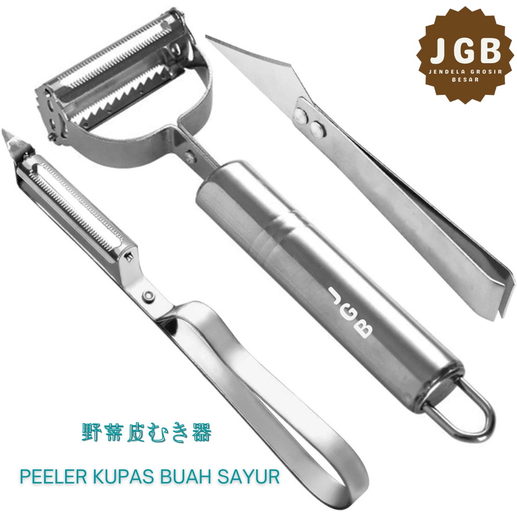 Jual PEELER PISAU PENGUPAS BUAH SAYUR 3 IN 1 PEELER KUPAS BUAH SAYUR