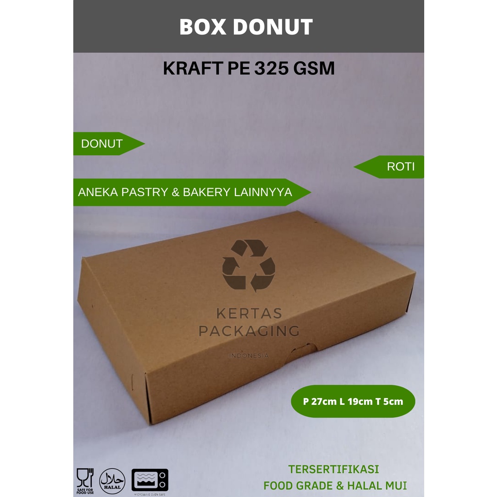 Jual Box Donut Kraft Kotak Donat Isi 6 Dus Roti Coklat Kemasan Kue