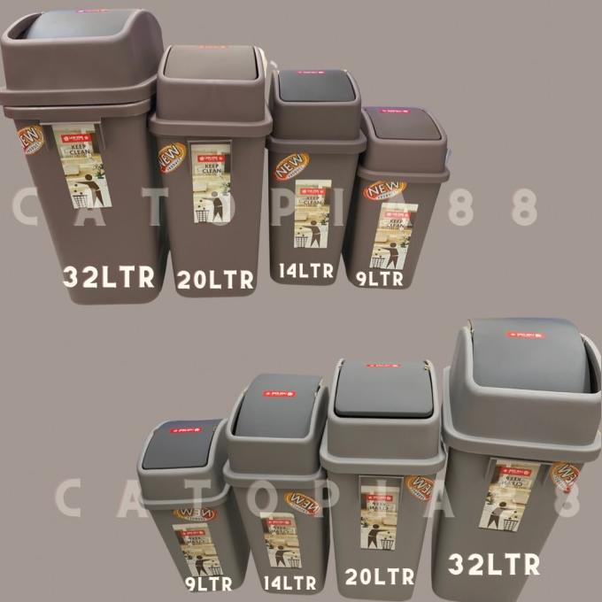 Jual Tempat Tong Sampah Lion Star Garbi Dust Bin Plastik Goyang Tutup