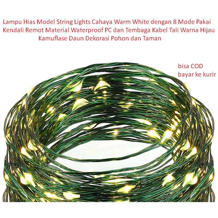 Jual Lampu Hias Model String Lights Cahaya Warm White Dengan 8 Mode