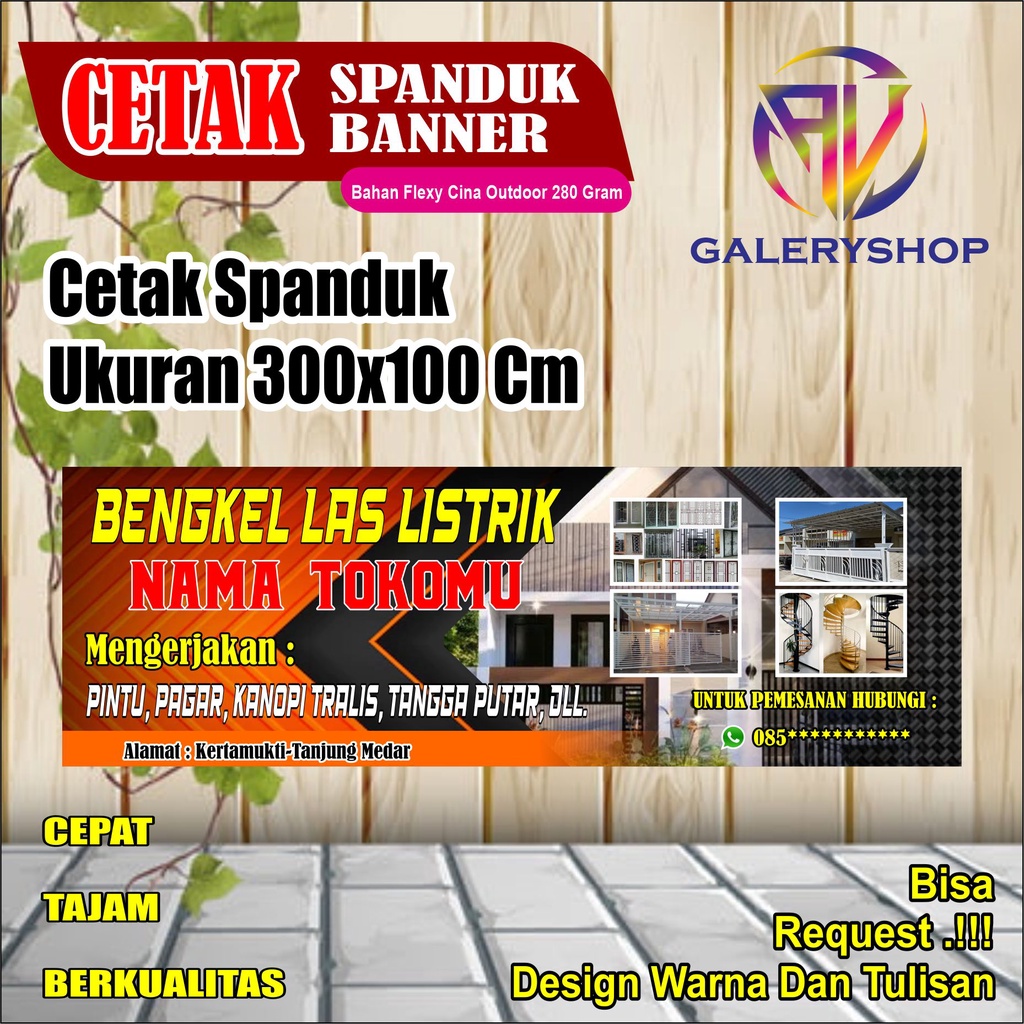 Jual Cetak Spanduk Banner Bengkel Las Teralis Pagar Dll Custom