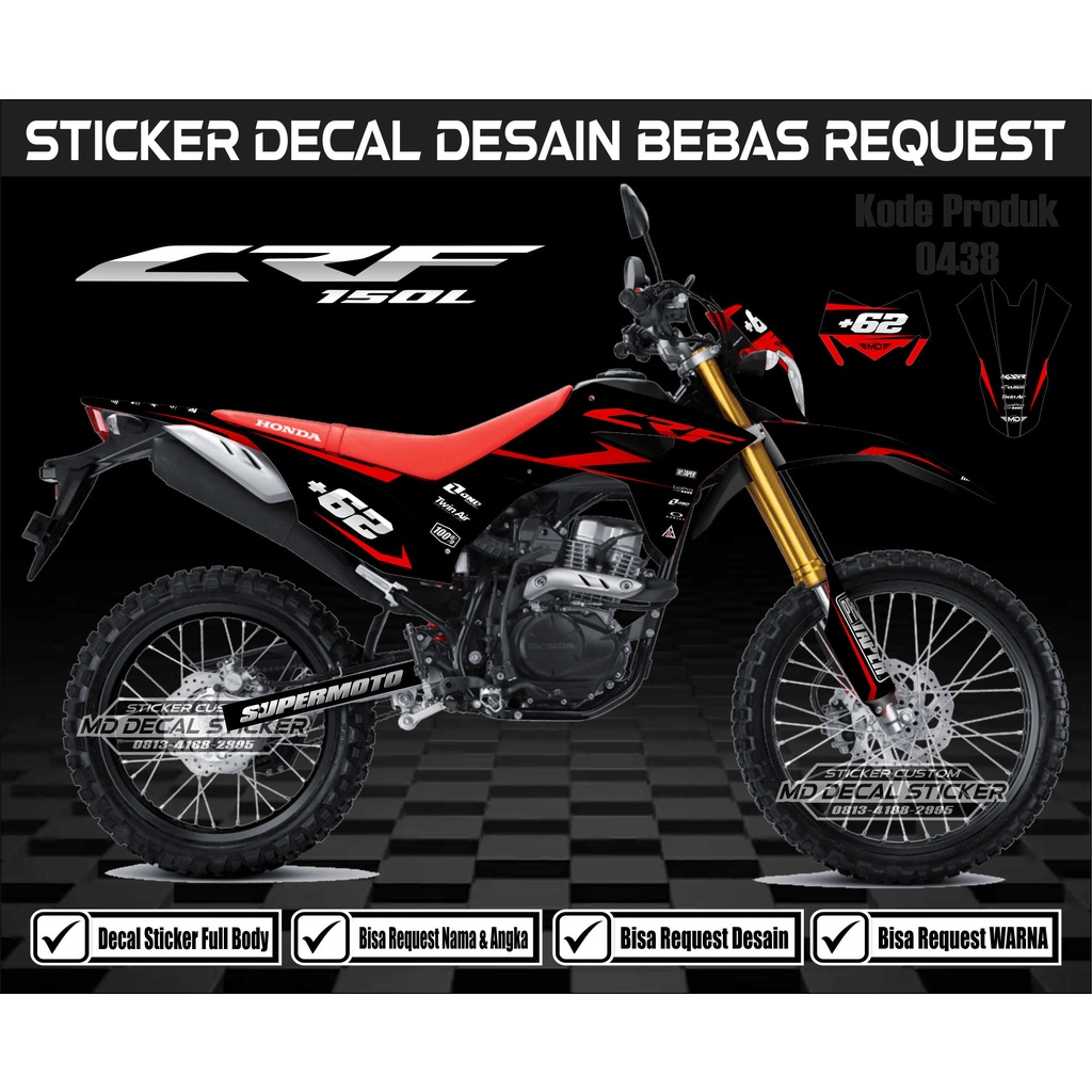 Jual 0480 Sticker Decal CRF 150 L Full Body Terbaru Desain Bebas Bisa