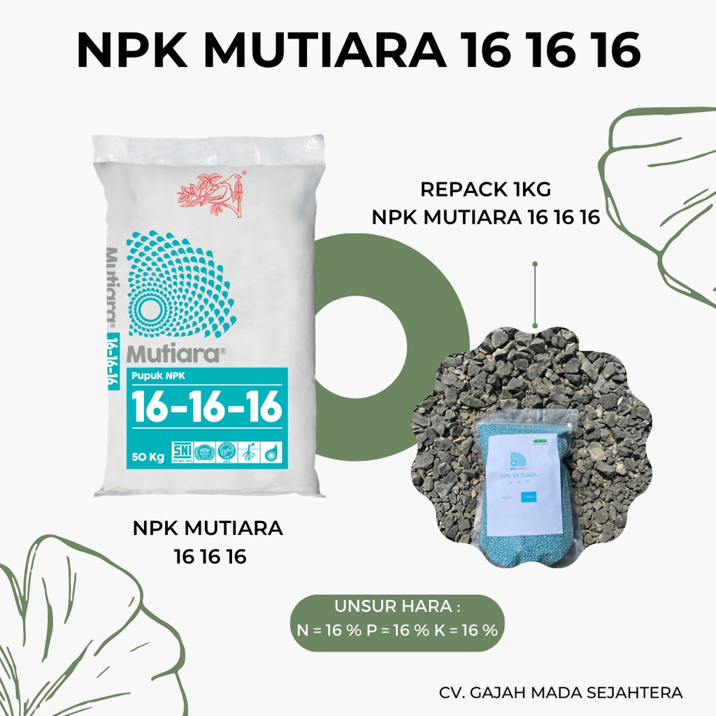 Jual Pupuk NPK MUTIARA 16 16 16 REPACK 500 G Shopee Indonesia