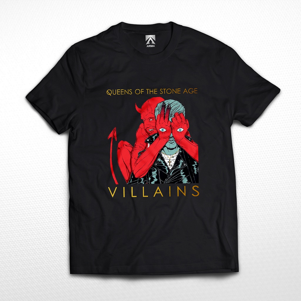 Jual Kaos Band Queens Of The Stone Age Villains Tshirt Musik Rock