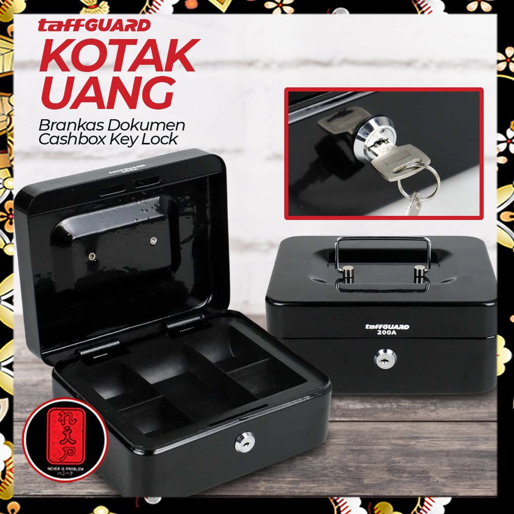 Jual TaffGUARD Kotak Uang Brankas Dokumen Cashbox Key Lock 200A