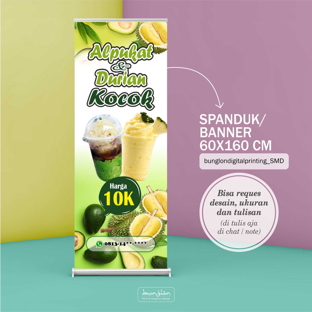 Jual Size X Cm Spanduk Banner Alpukat Kocok Durian Kocok