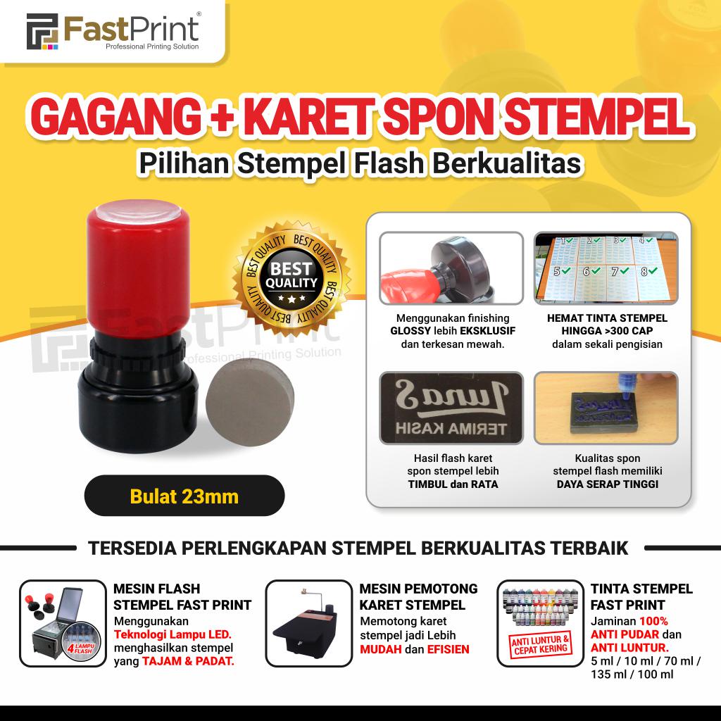 Jual Fast Print Gagang Stempel Flash Bulat Ukuran Mm Karet Spon