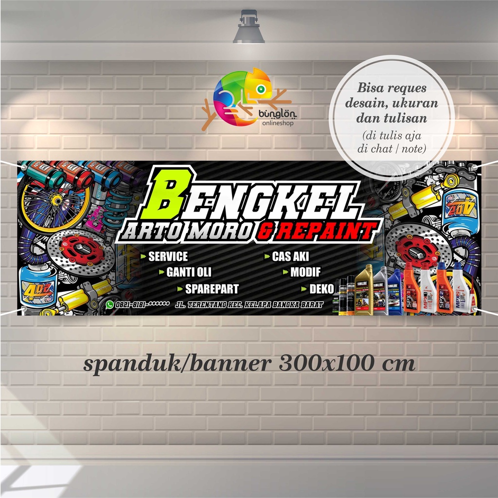 Jual Spanduk Banner X Cm Spanduk Bengkel Panduk Racing Spanduk The