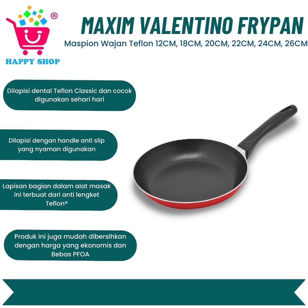 Jual Maxim Valentino Frypan Wajan Teflon Anti Lengket Shopee Indonesia