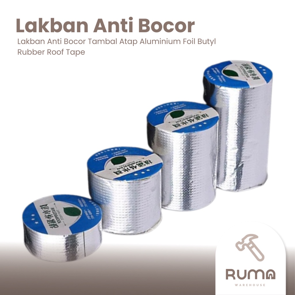 Jual Lakban Penambal Anti Bocor Atap Pipa Rumah Aluminium Foil Butyl