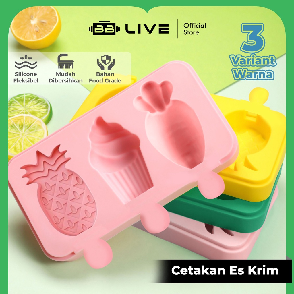 Jual Cetakan Es Krim Silikon Slot Stik Buah Bpa Free Cetakan Es