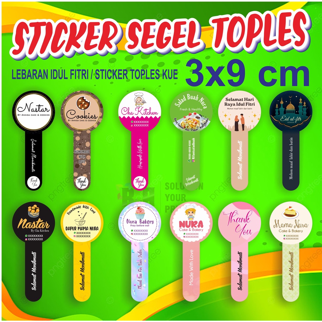 Jual Stiker Segel Lebaran Idul Fitri Sticker Toples Ukuran X Cm