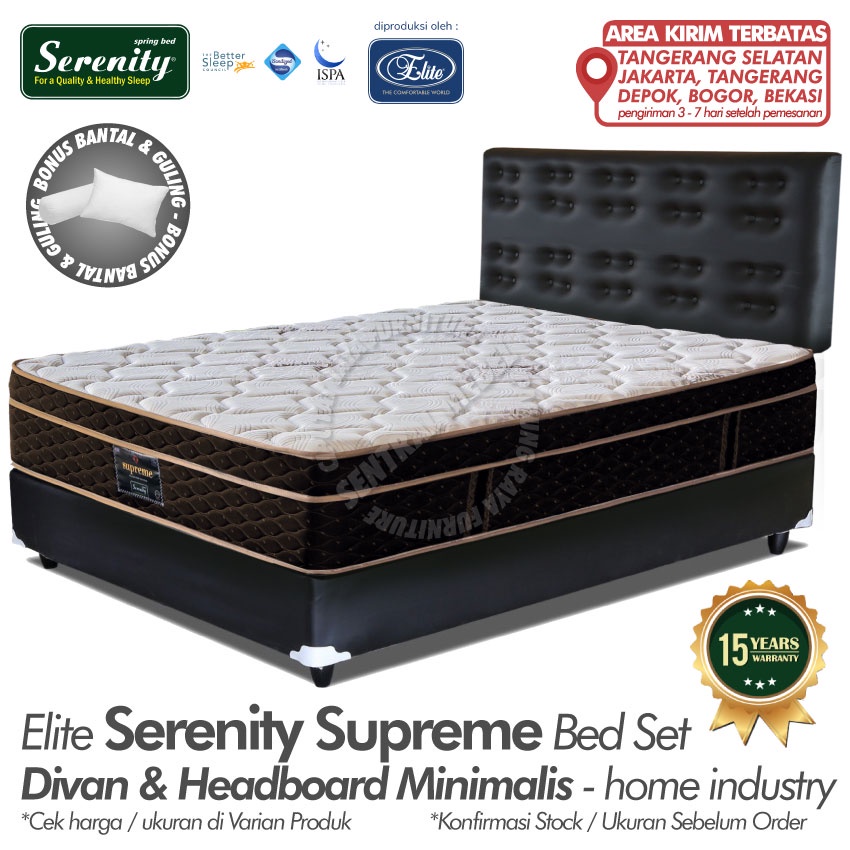 Jual Springbed Elite Serenity SUPREME PLUSHTOP Kasur Spring Bed Elite