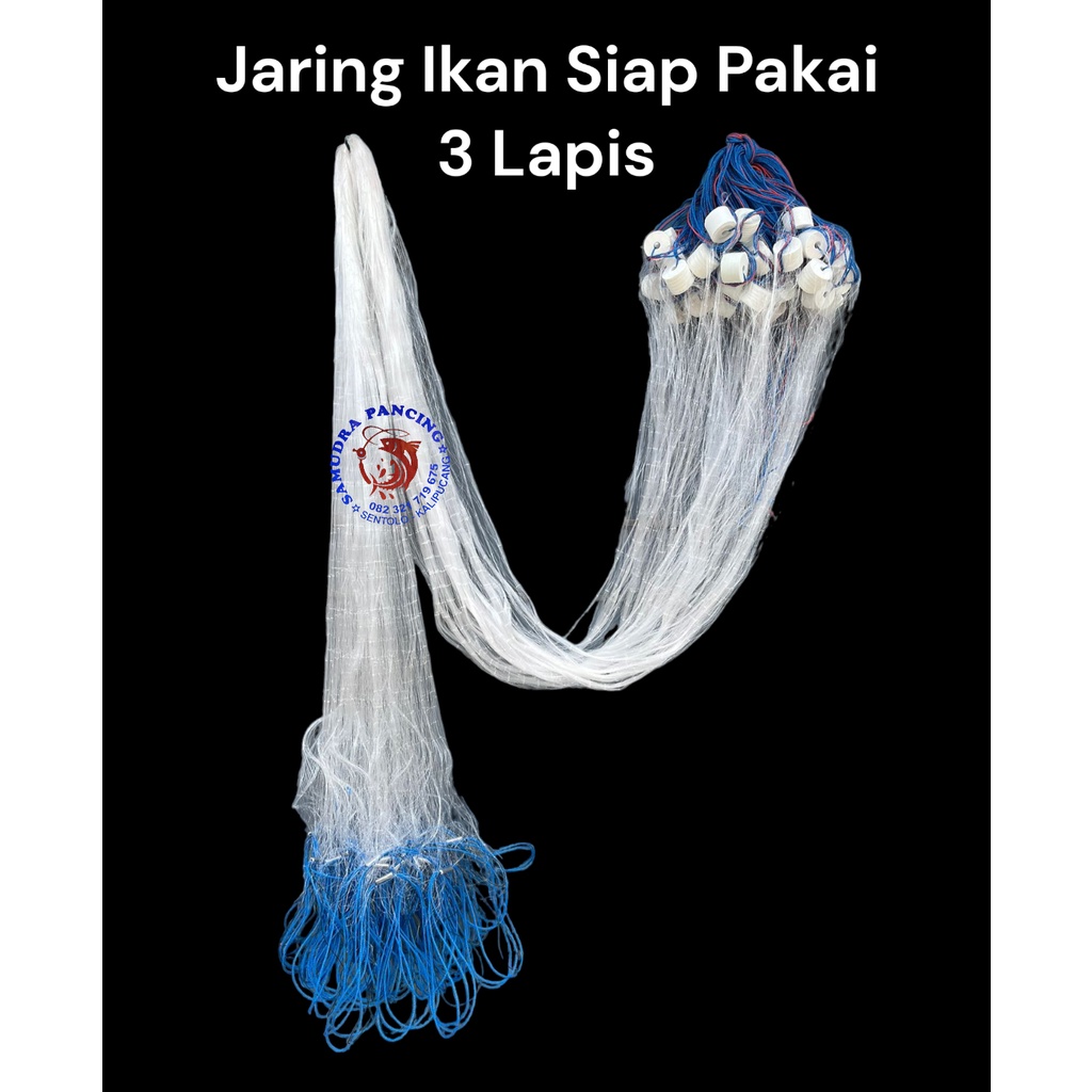 Jual Jaring Ikan Siap Pakai 3 Lapis Jaring Ikan Bentang Jaring Ikan