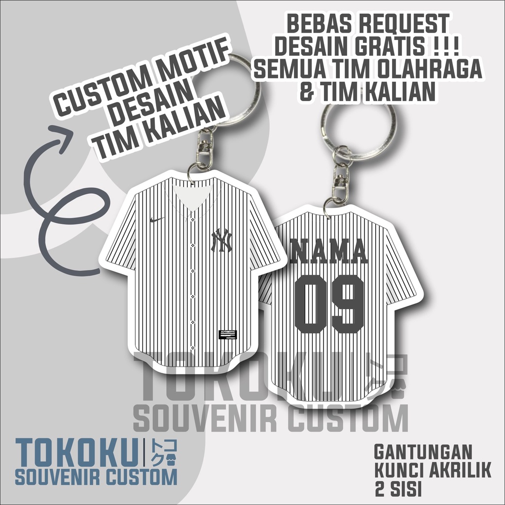 Jual GANTUNGAN KUNCI MOTIF BASEBALL JERSEY CUSTOM TIM KALIAN Shopee