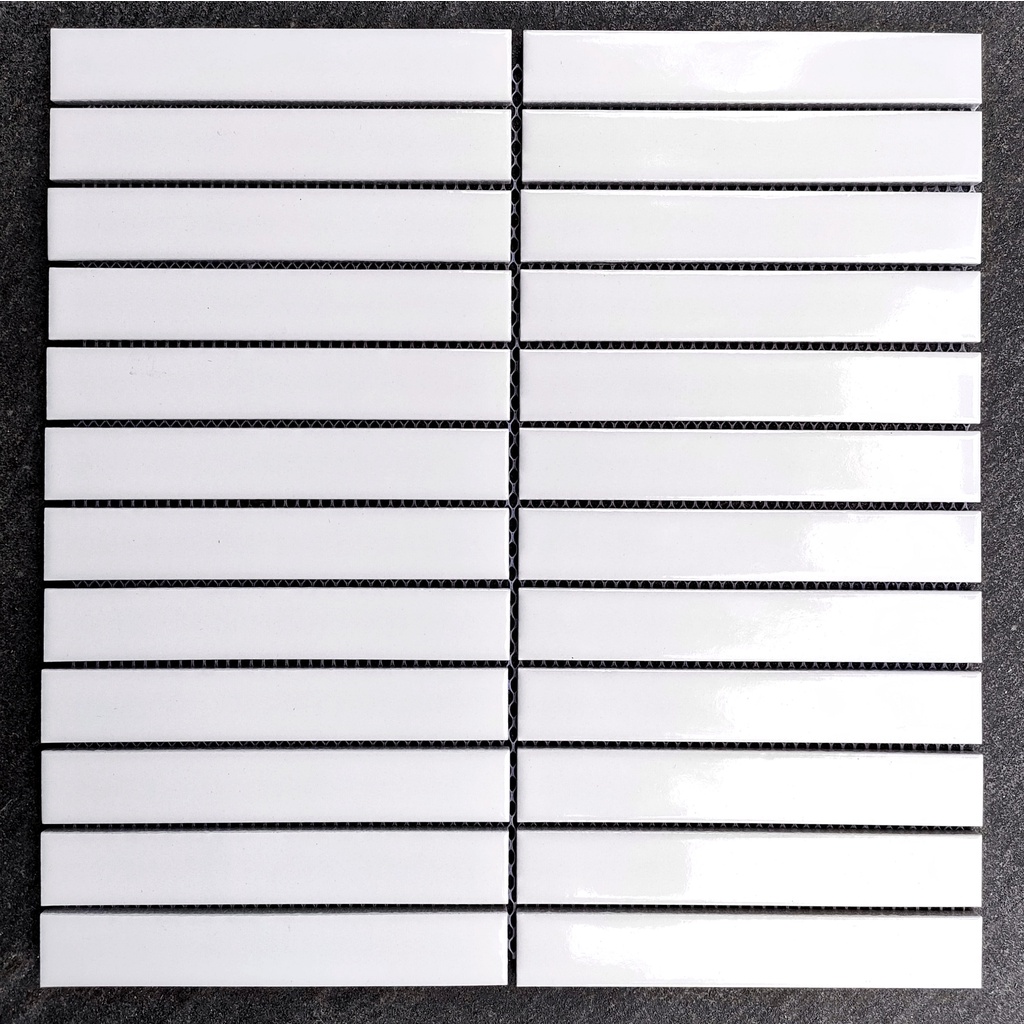 Jual Keramik Kithcen Set Minimalis Mosaic Singres Long Striped White