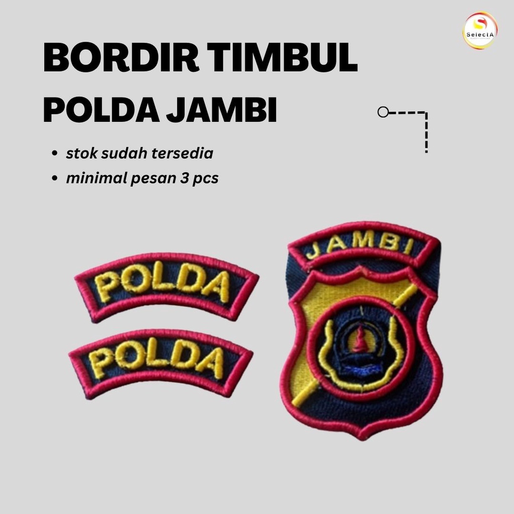 Jual Set Bordir Timbul Logo Satpam Polda Lengkap Selecta Konveksi Jambi