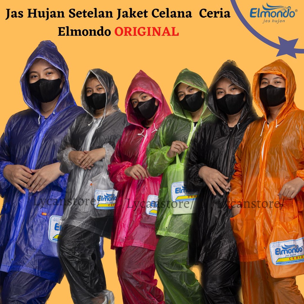 Jual Jas Hujan Elmondo Ceria Original Jas Hujan Setelan Jaket Celana