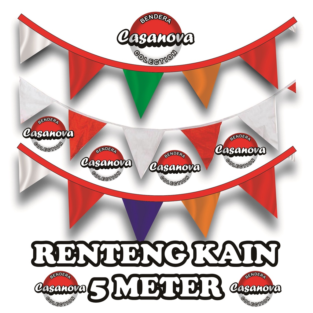 Jual BENDERA SEGITIGA MERAH PUTIH DAN WARNA WARNI RENTENG Shopee