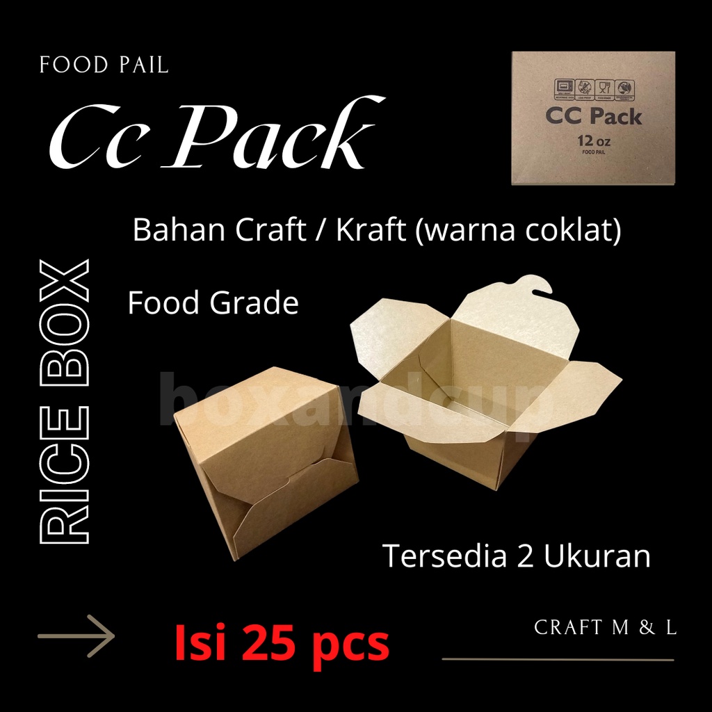 Jual Food Pail Lunch Paper Box Kemasan Rice Box Dus Nasi Kotak