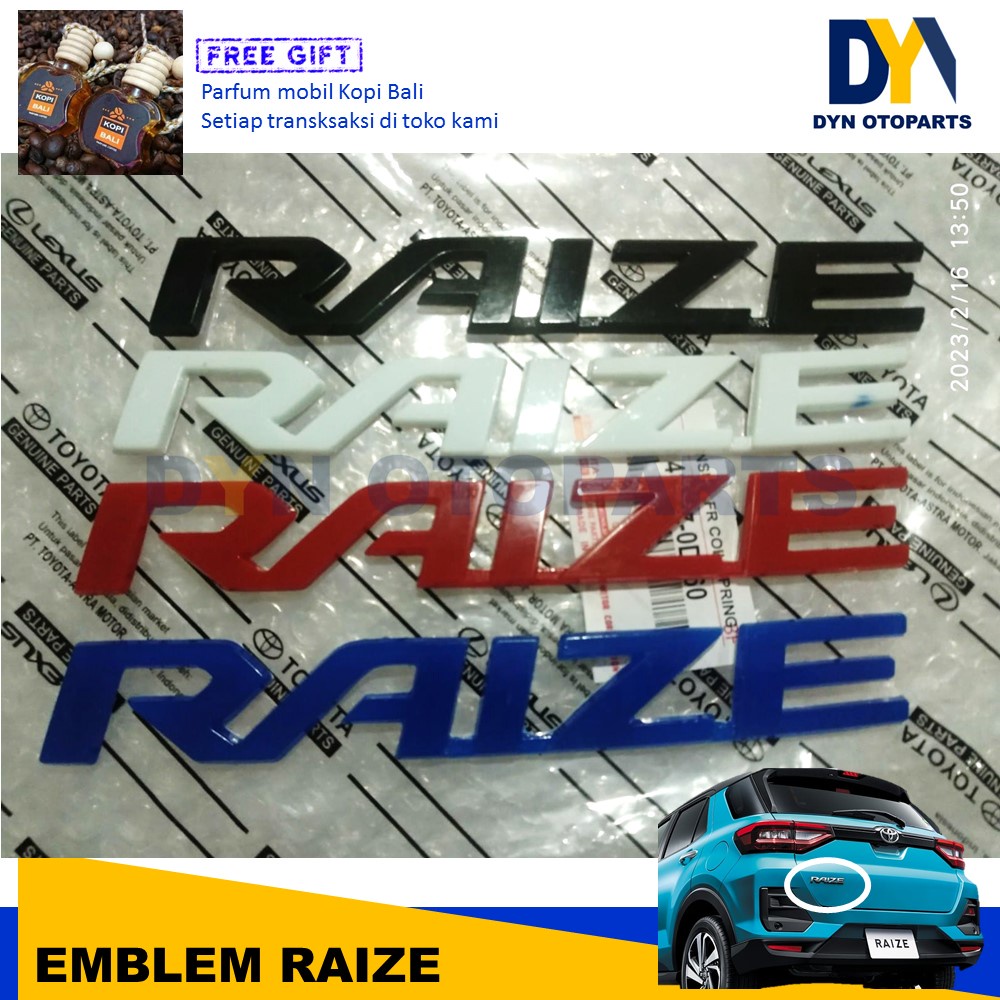 Jual DYN61 Emblem Tulisan Sticker Logo Raize Belakang Pintu