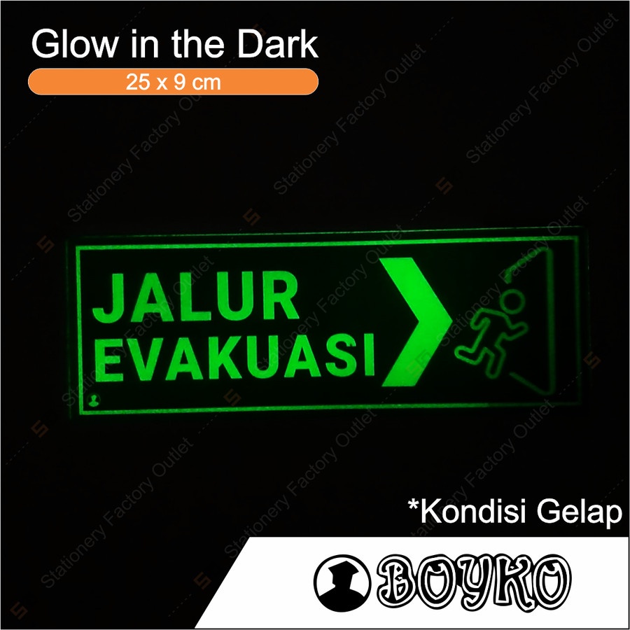 Jual Akrilik Jalur Evakuasi Glow In The Dark Acrylic Sign Fosfor