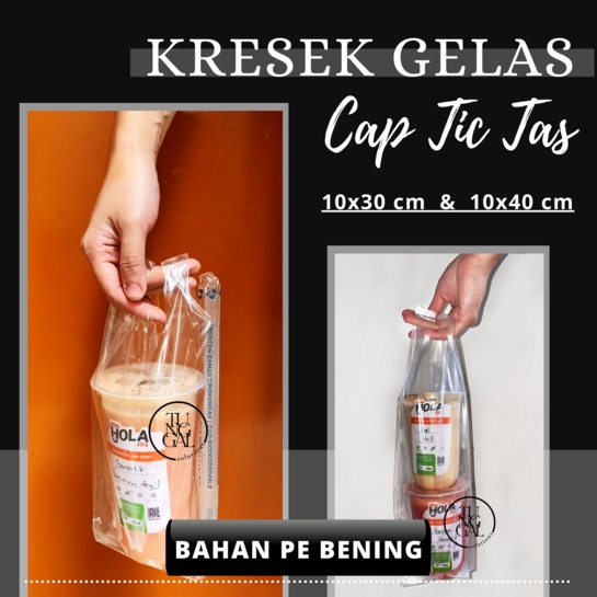 Jual Kresek Gelas PE Bening 10x30 10x40 Cm Kantong Gelas Tic Tas