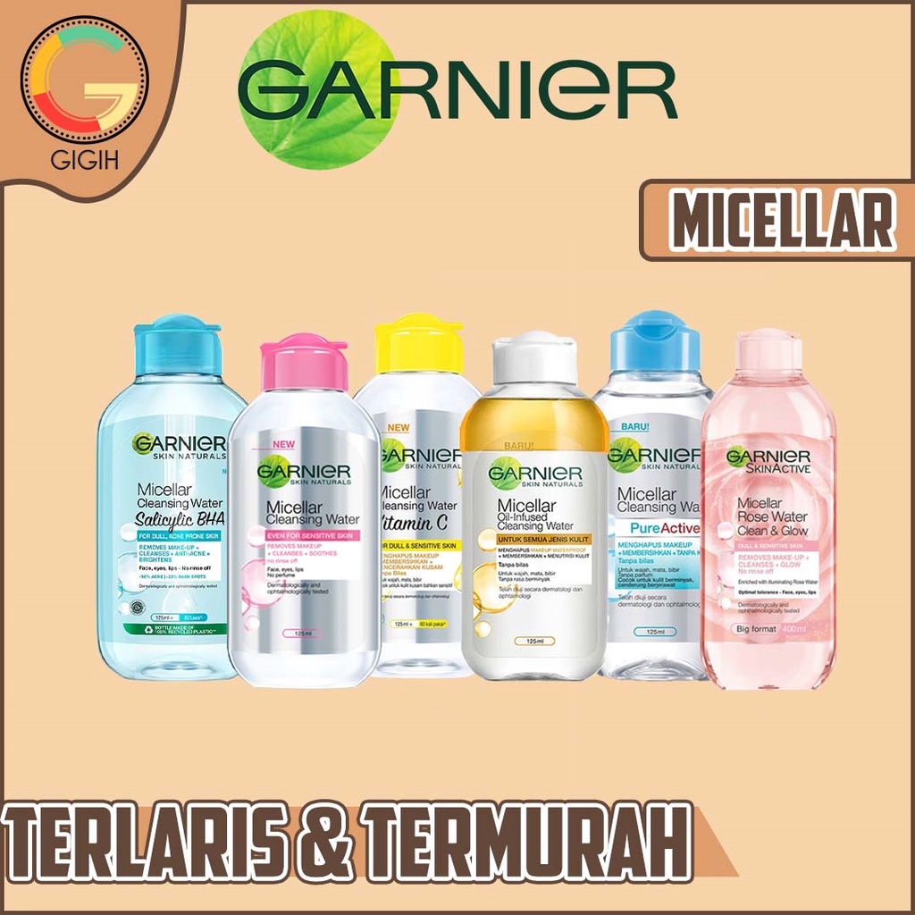 Jual GARNIER MICELLAR WATER 125ML SERIES OIL INFUSED MICELLAR ROSE