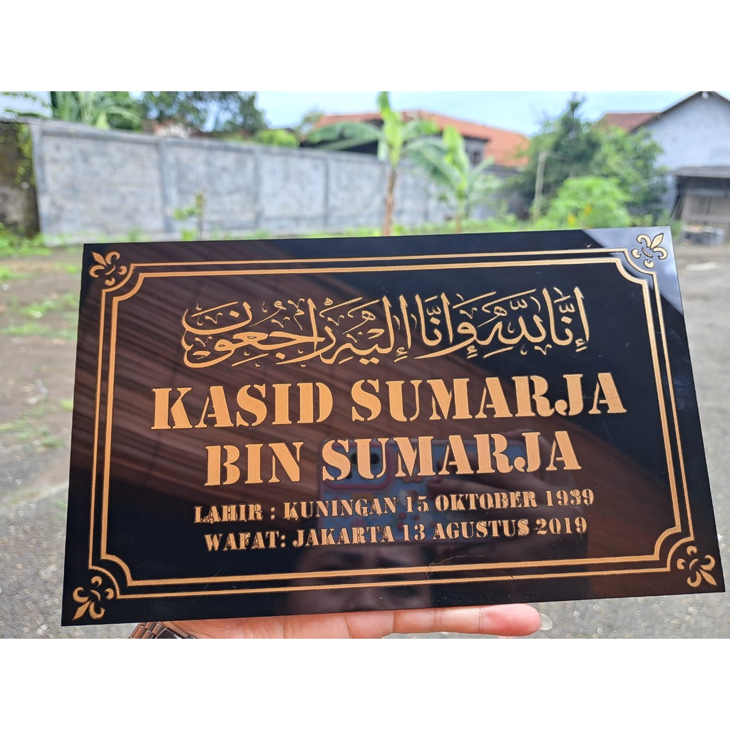 Jual Satu Hari Jadi Nama Batu Nisan Bahan Akrilik Nama Makam