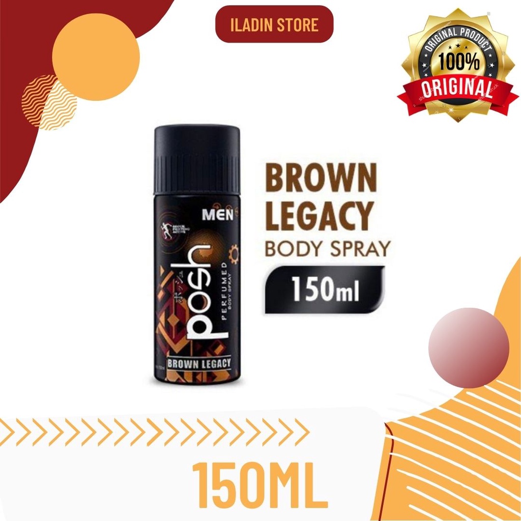 Jual Posh Men Brown Legacy Perfumed Body Spray 150 Ml Shopee Indonesia