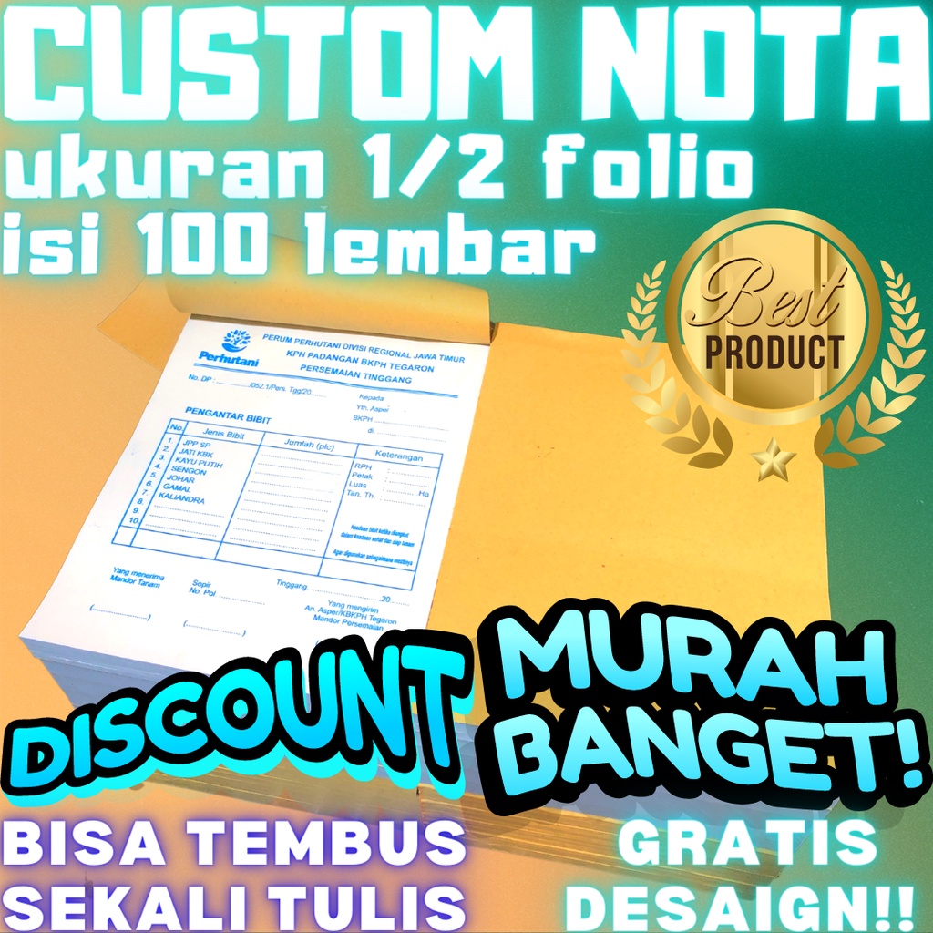 Jual Nota Custom Ply Folio Gratis Desaign Isi Lembar