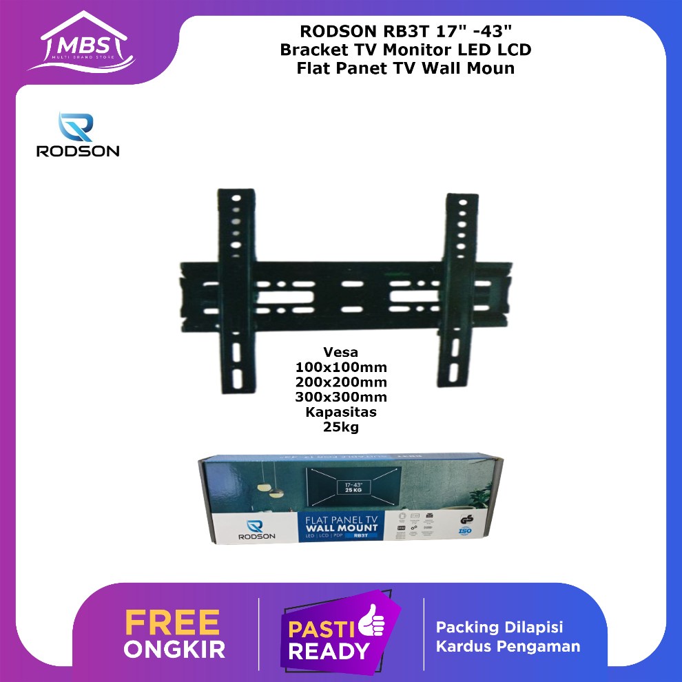 Jual Rodson Rb T Bracket Tv Led Lcd Pdp Monitor Inch Breket