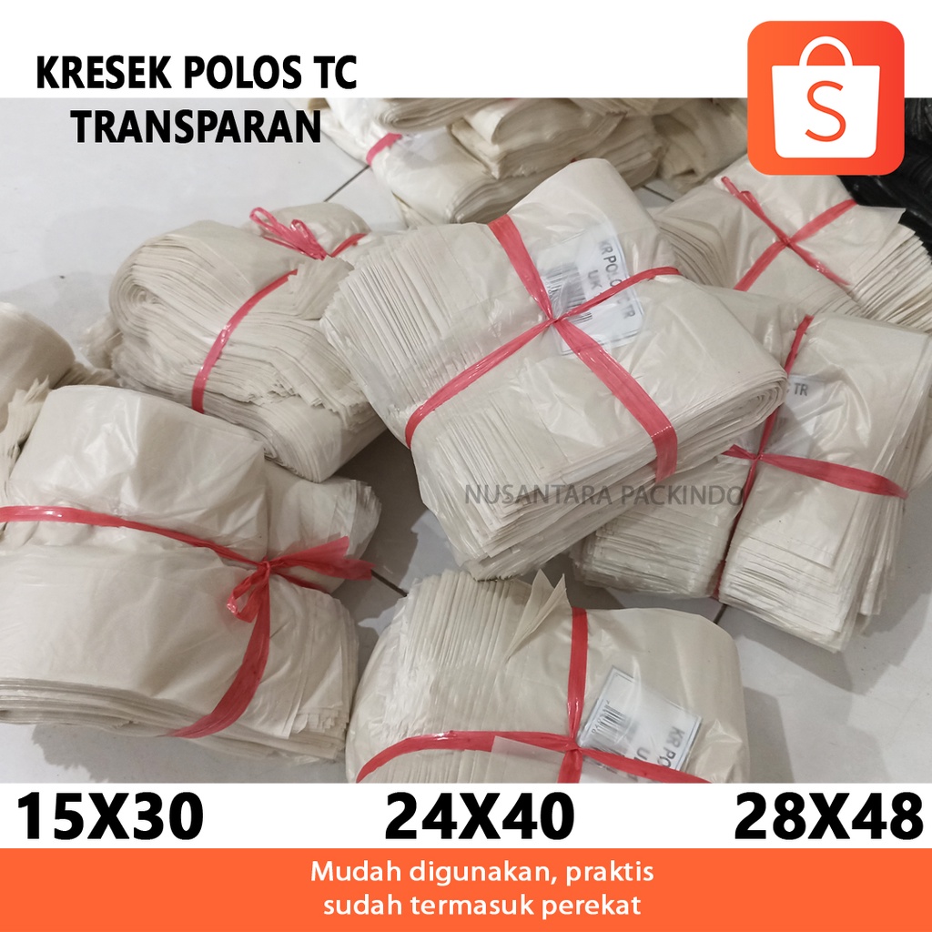 Jual KANTONG KRESEK POLOS TC PUTIH TRANSPARAN KG KRESEK KILOAN