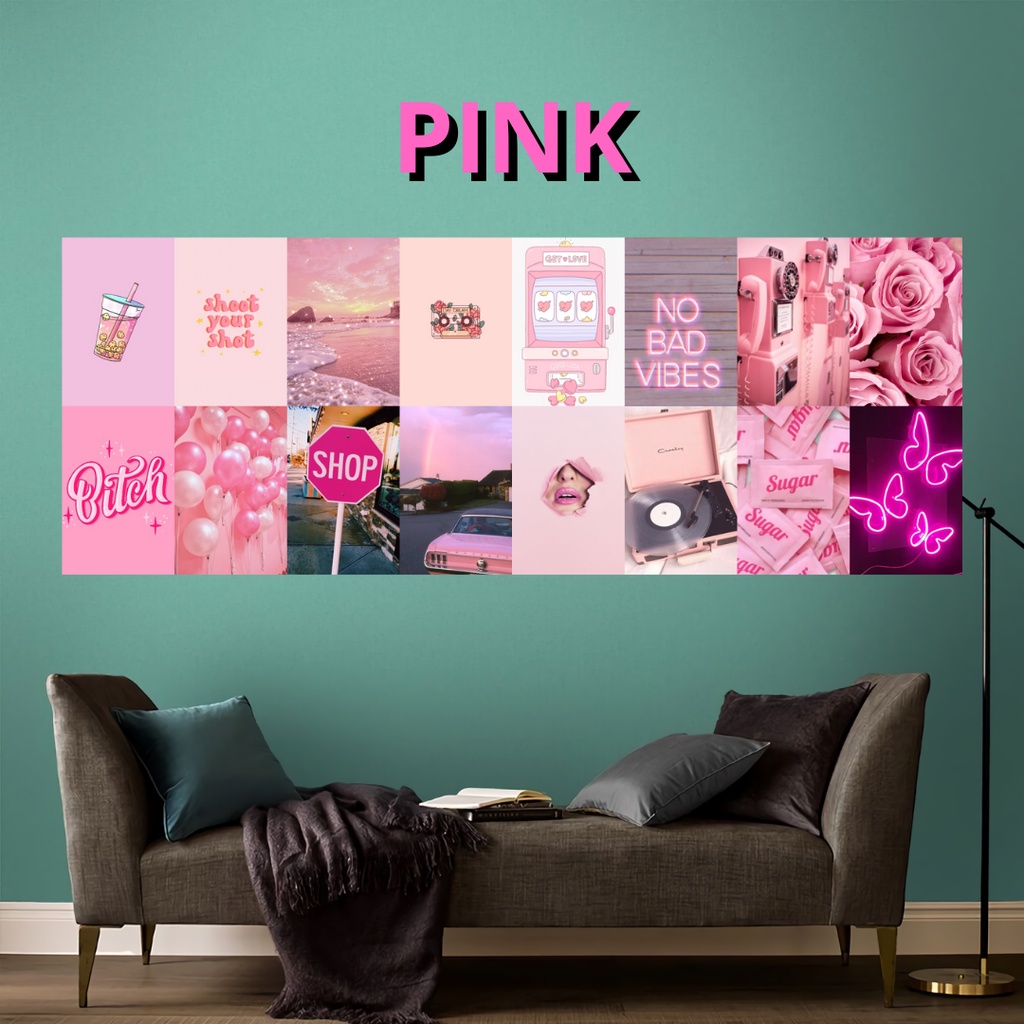 Jual 16PCS Poster Dinding Aesthetic Ukuran A6 A5 Free Perekat 1pcs