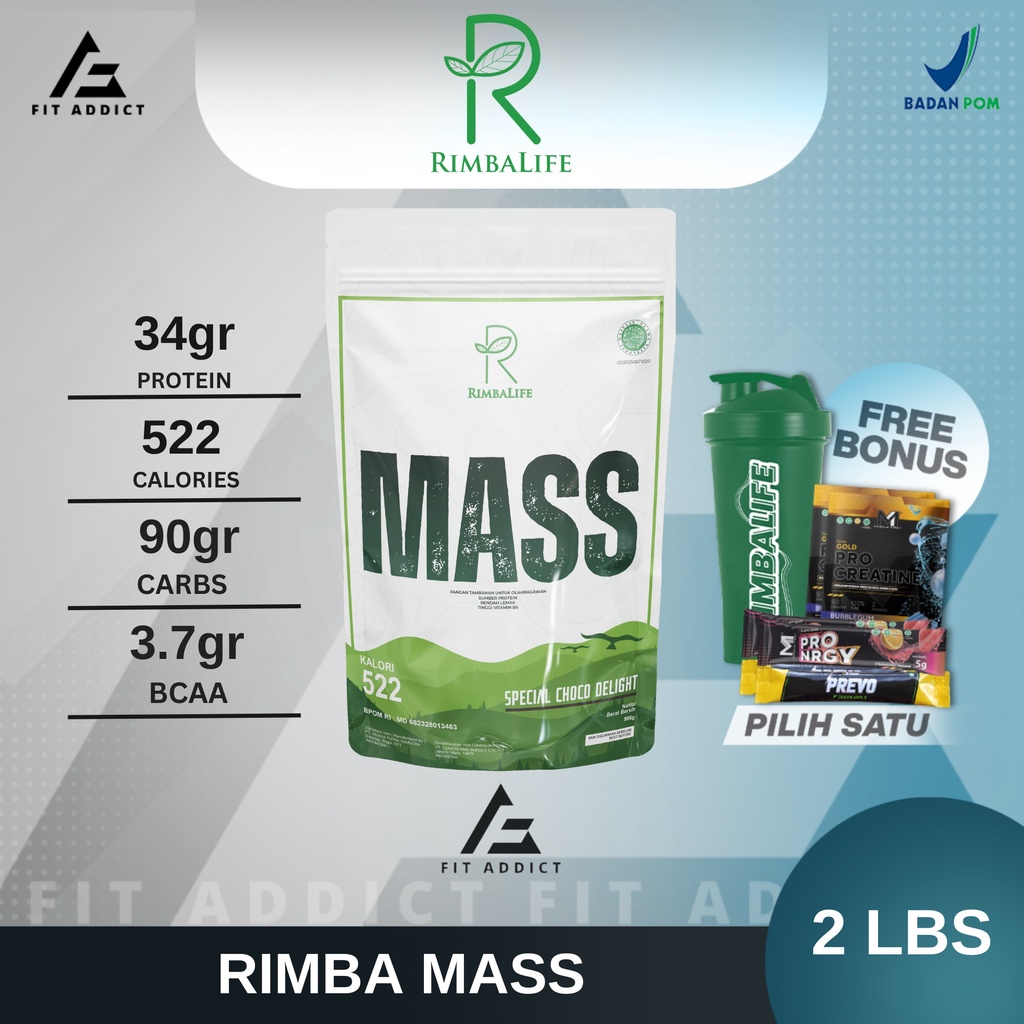 Jual RIMBALIFE RIMBA MASS GAINER 2 LBS 2 LB 2LBS 2LB RIMBAMASS RIMBA