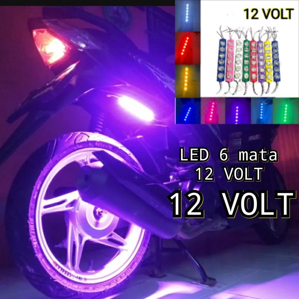 Jual Lampu Kolong Motor 12 Volt LED 6 Mata Tipe 13620 LED Variasi Motor