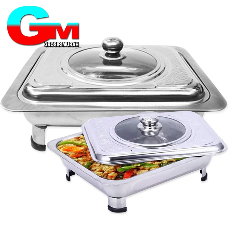 Jual Tempat Makan Prasmanan Stainless Pan Fast Food Dish Prasmanan