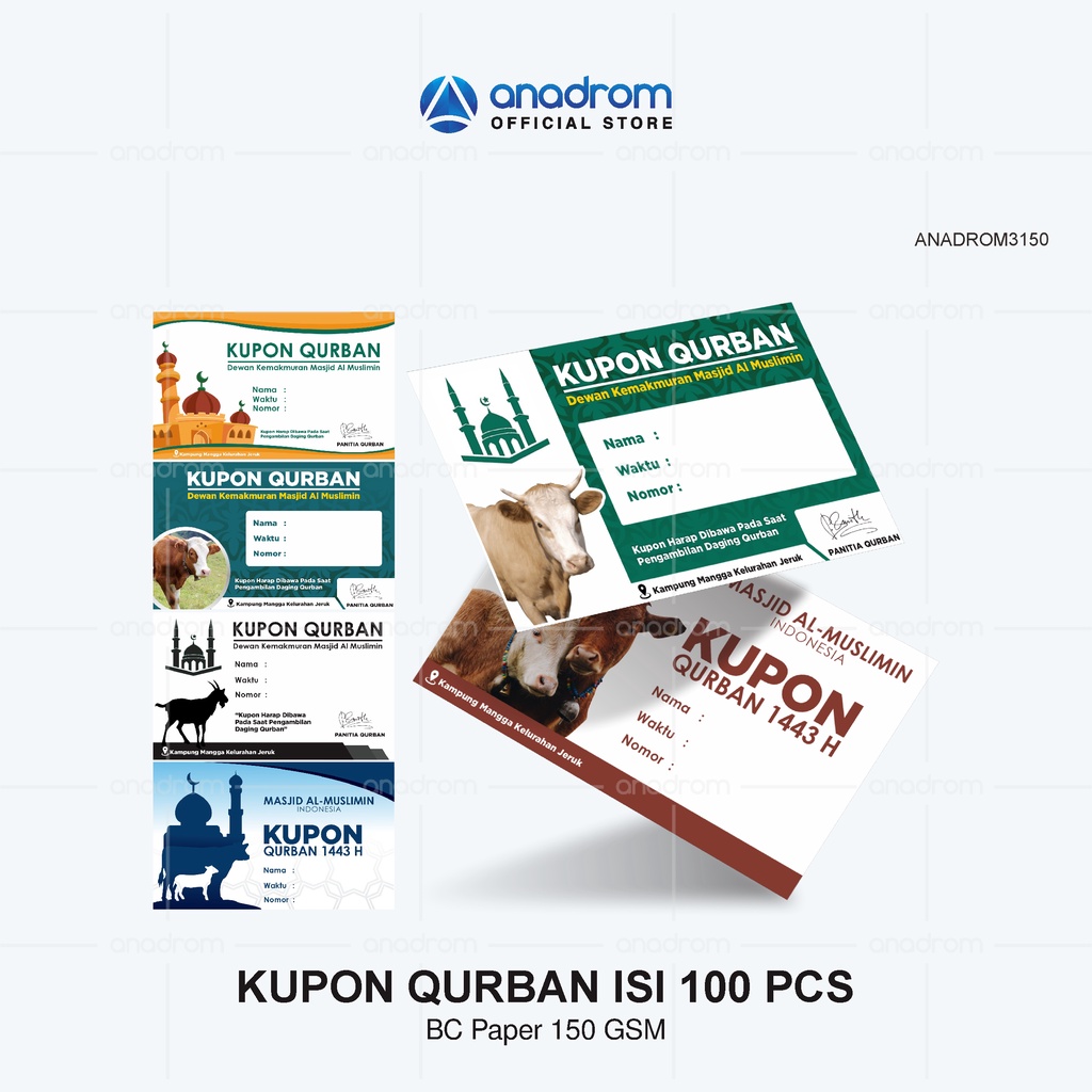 Jual Cetak Kartu Kupon Kurban Kupon Qurban Anadrom Shopee