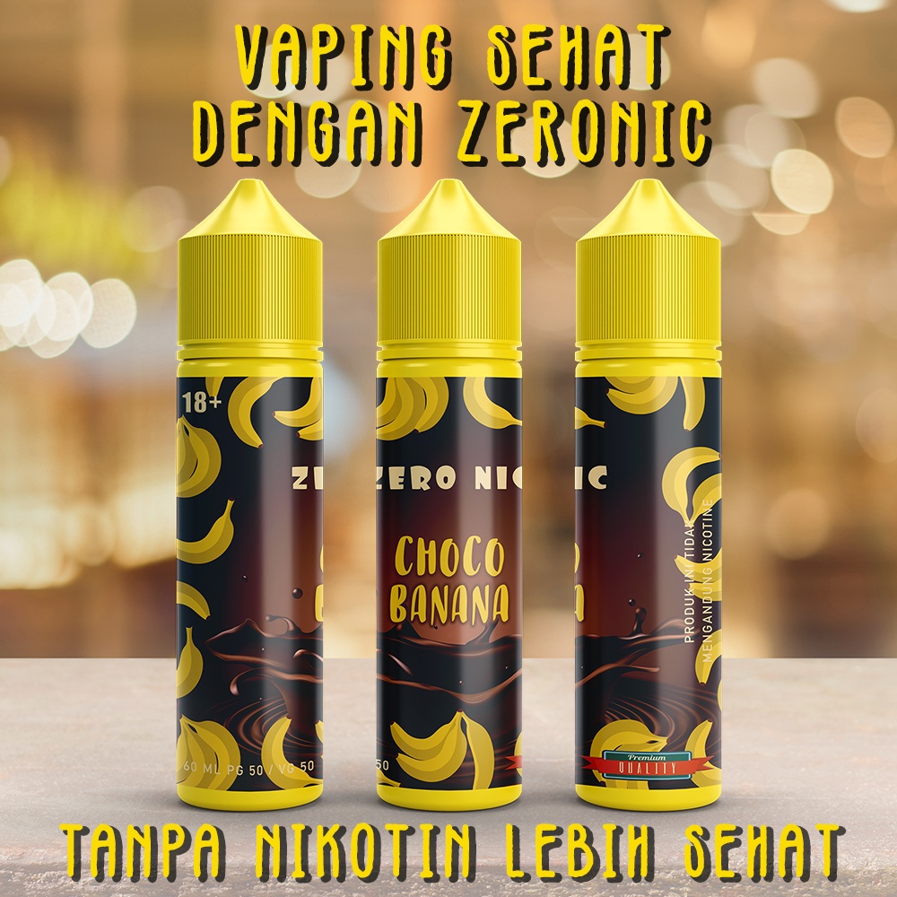 Jual Liquid Vape Zero Nicotine Nic Choco Banana Liquid Murah Creamy