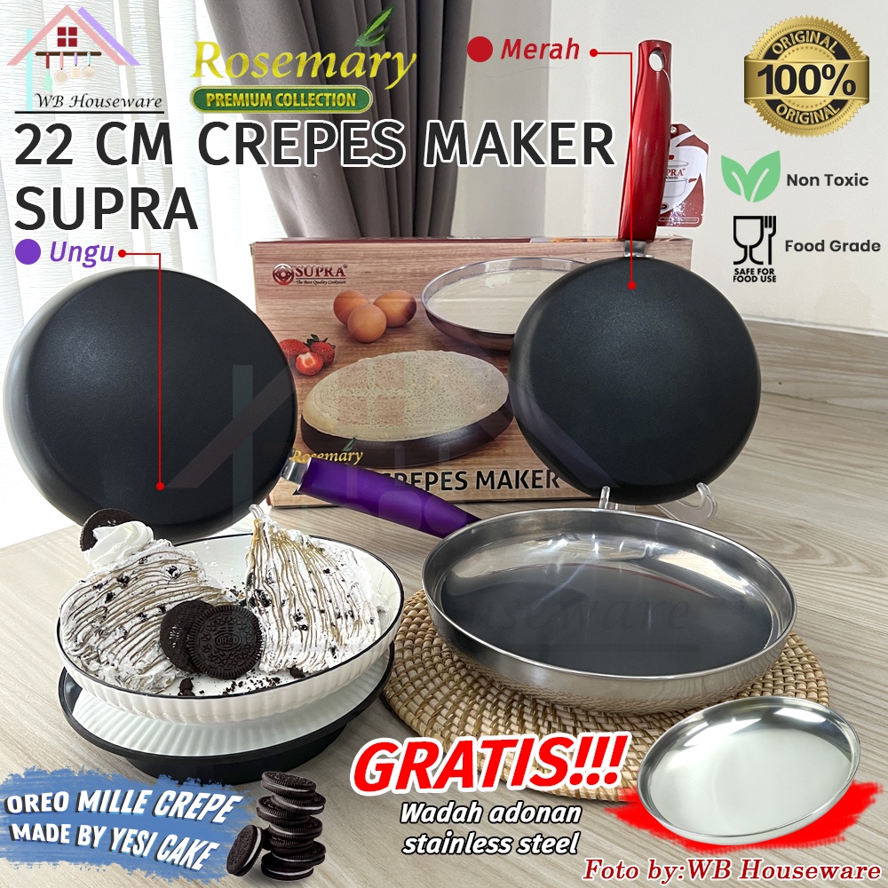 Jual Supra Crepes Pan Maker Cm Teflon Anti Lengket Wajan Walik