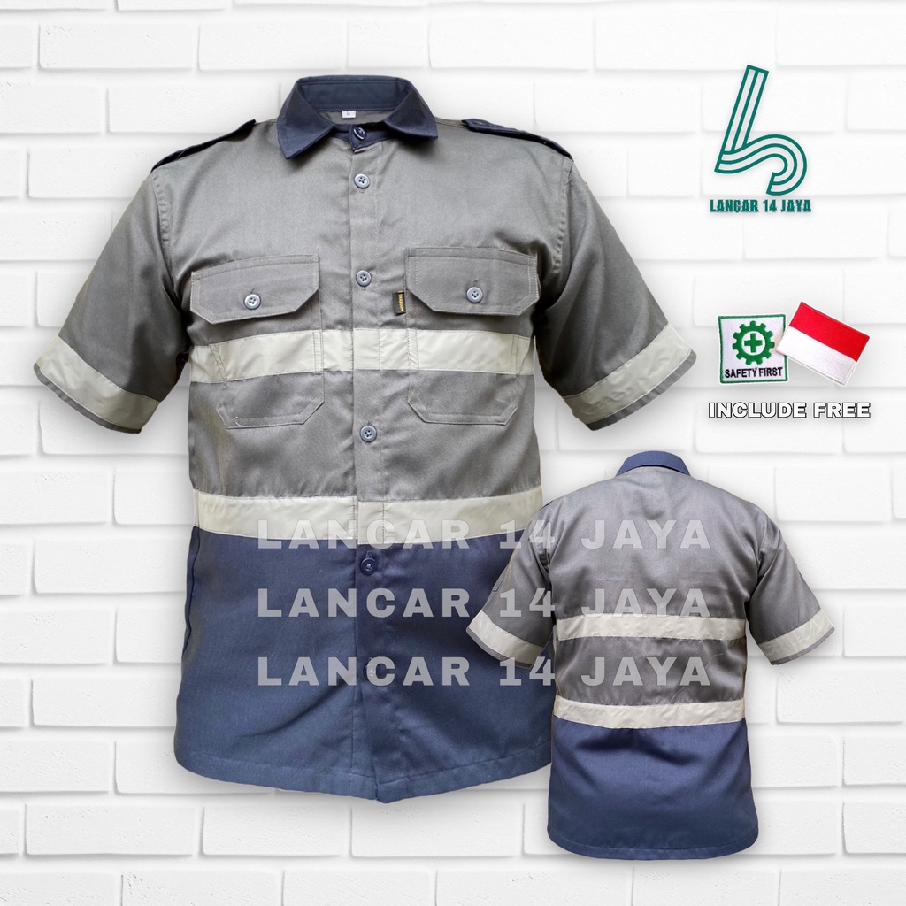 Jual Baju Safety Wearpack Atasan Lengan Pendek Kombinasi Kemeja Safety