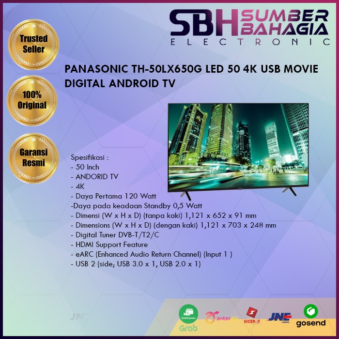 Jual Panasonic Th Lx G Led K Usb Movie Digital Android Tv New