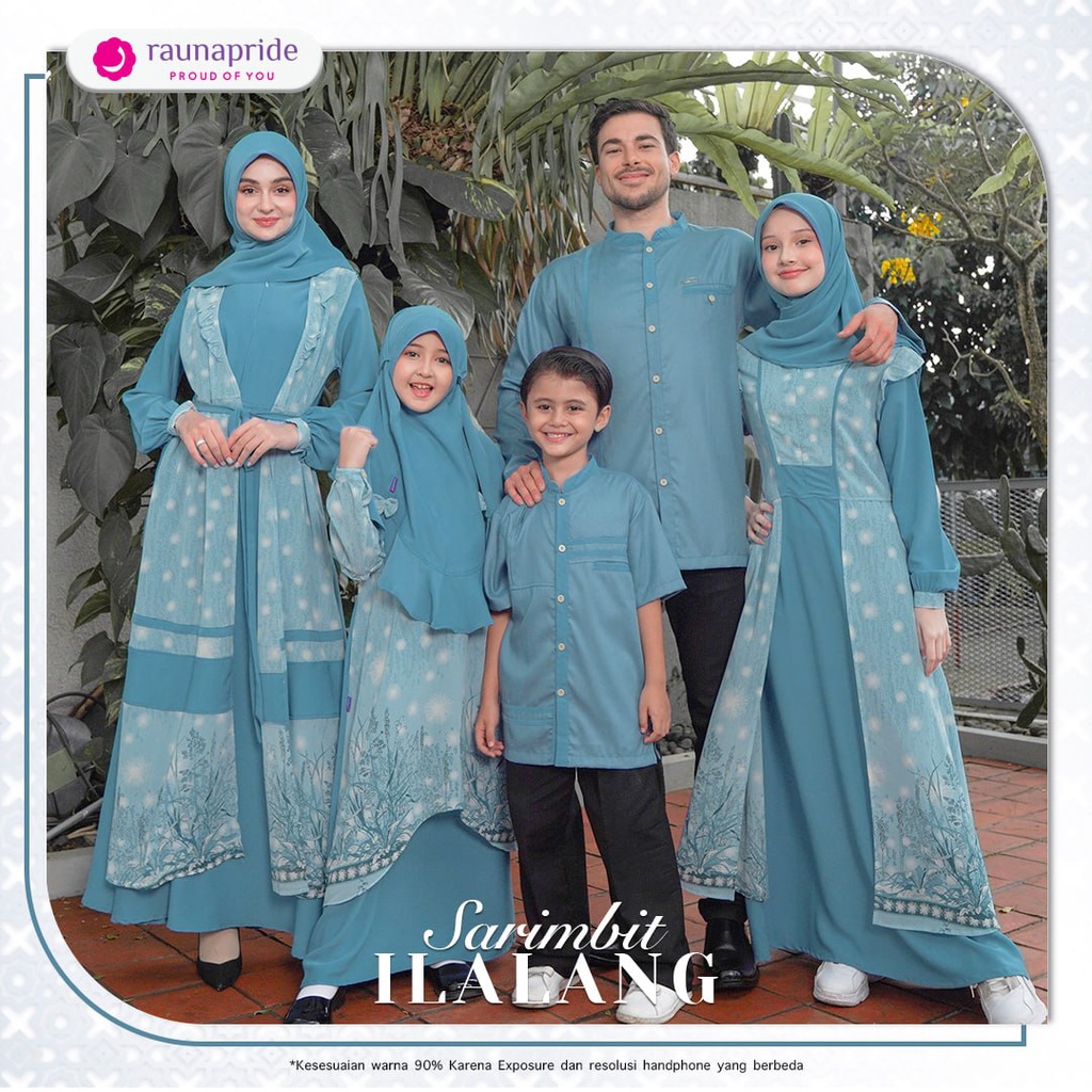 Jual Sarimbit Keluarga Rauna Sr Illang Blue Baju Couple Pasangan