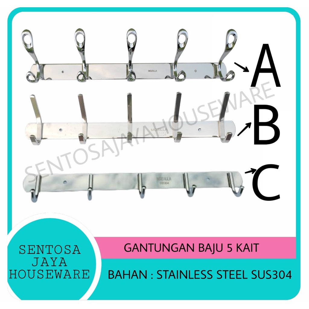 Jual GANTUNGAN BAJU DINDING STAINLESS STEEL GANTUNGAN BAJU KAMAR