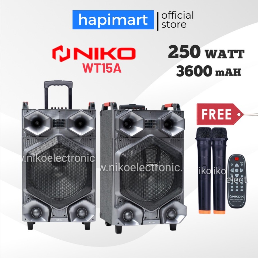 Jual Niko Speaker Bluetooth Portable 15 Trolley WT15A 250 Watt